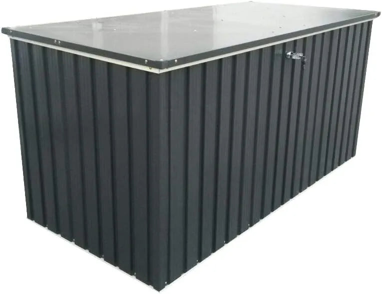 Coffre-fort, C de Rangement de jardin en métal avec vérin à gaz hydraulique, Boîte de rangement coussins, Duramax DH 1.9, 1450 L, anthracite