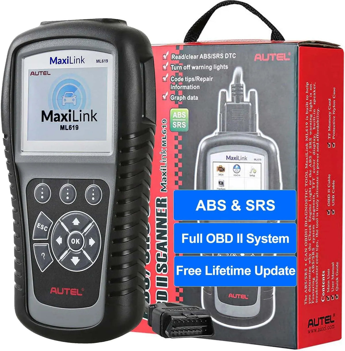 Modèle OBD II Scanner ML619 AL619 AL519 Autel MaxiLink, avec données en Direct et Conseils de