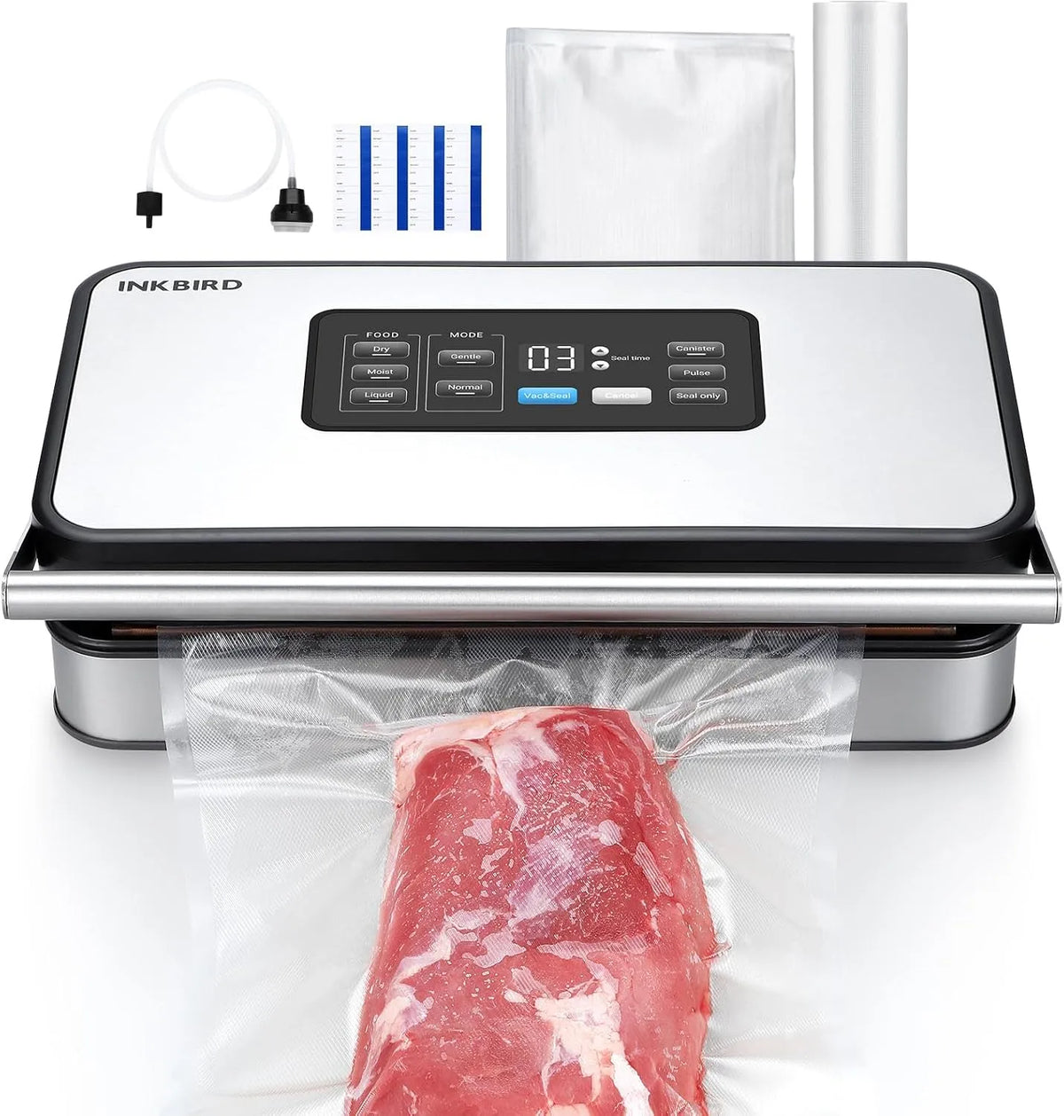Pompe, INKBIRD Machine Sous Vide Professionnelle pour Alimentaire, 20L/min, capacité 20L, 160 Watts, Modes Sec, Double, Automatique, Humide