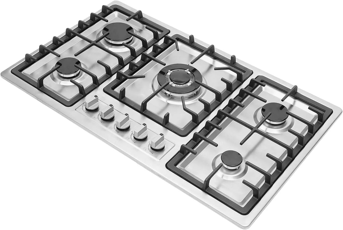 Plaque de cuisson, dimensions 86 x 51 x 9 cm, de cuisson à gaz, allumage électronique par impulsion, pour grandes cuisines, puissance 1 KW, 5 feux