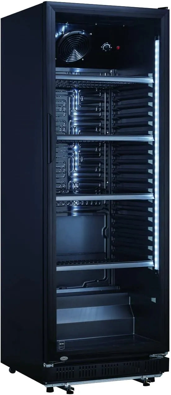 Réfrigérateur GSC2360B METRO Professional, dimensions 62 x 63.6 x 175.3 cm, capacité 347 L, à Boissons, Acier, Verre, avec Serrure, finition noire