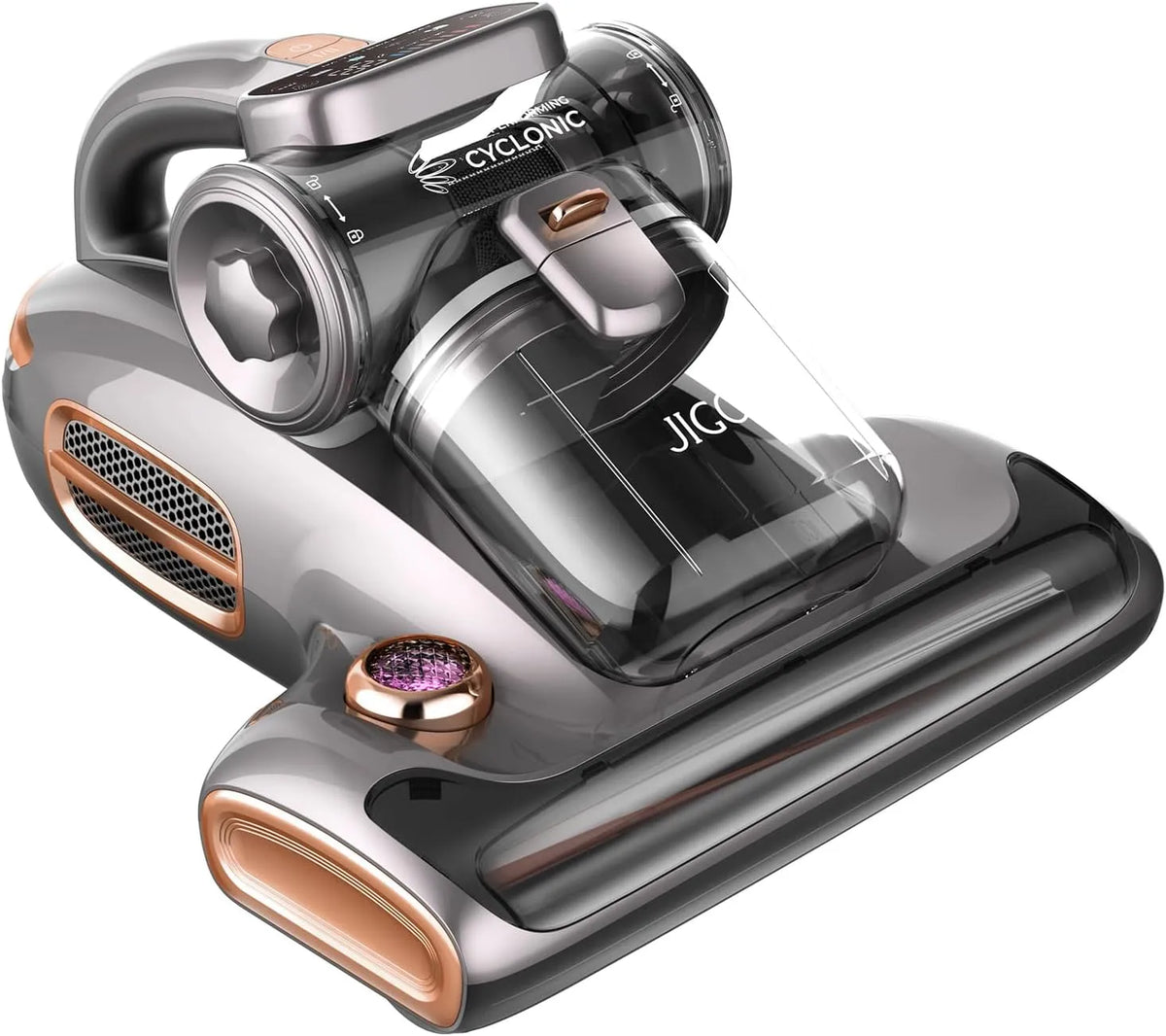 Aspirateur JIGOO, 72dB Design Silencieux sans Bruit, Anti Acariens pour Matelas avec Lumière UV, Affichage LED