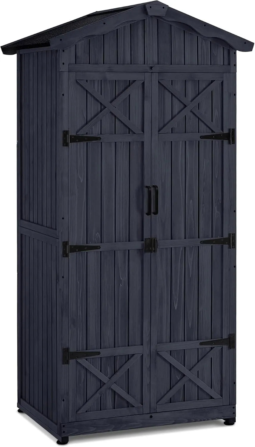 Armoire de jardin, Outdoor Armoire étanche avec Plancher, pour l'extérieur Balcon, dimensions 74x99x193 cm, finition grise Anthracite
