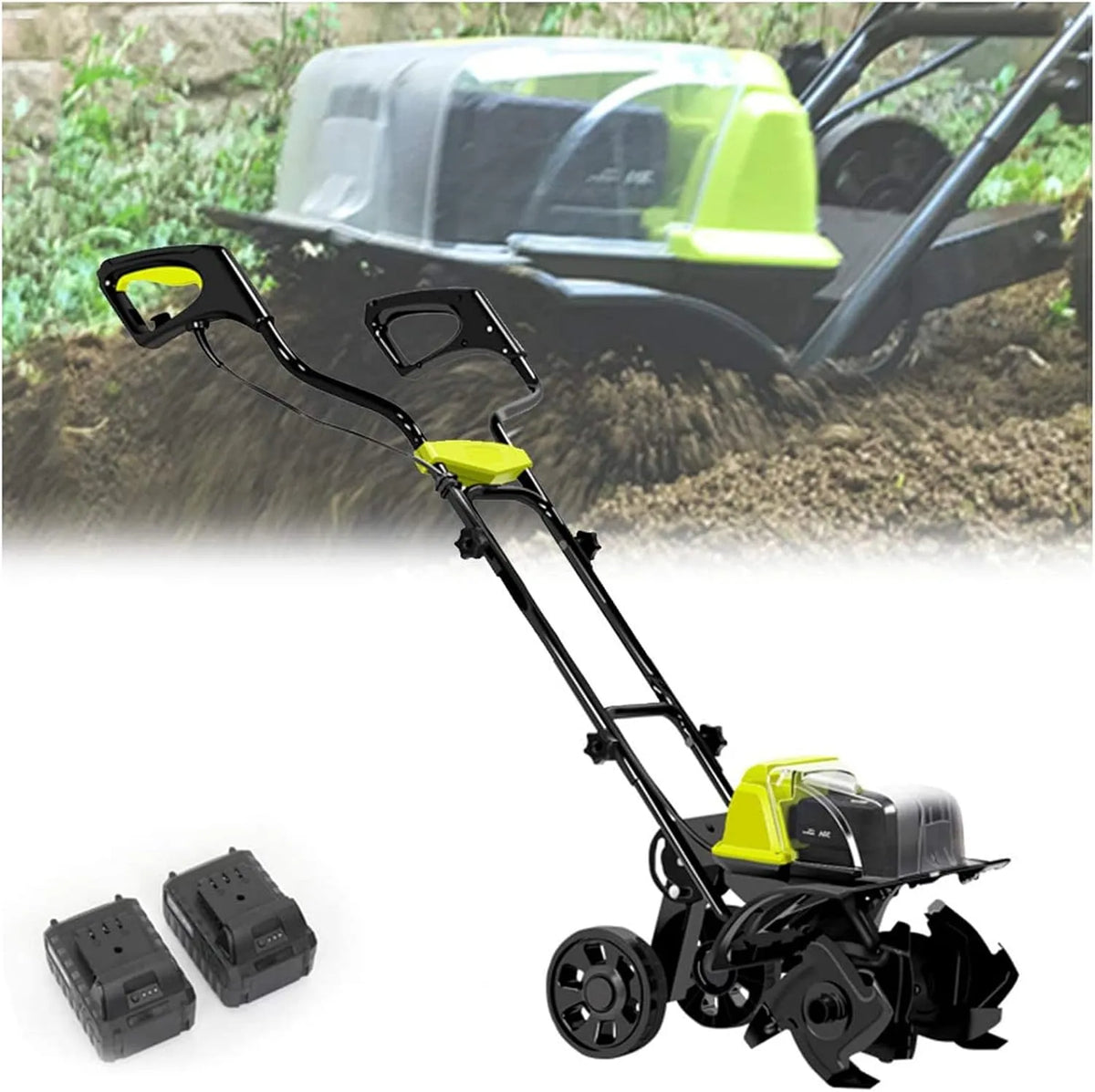 Motobineuse, Profondeur 18 cm, de Jardin, motoculteur sans Fil, Largeur des Terres cultivées