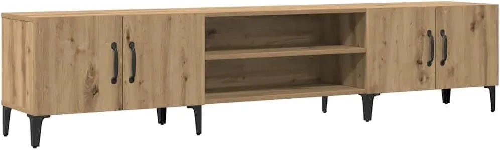 Meuble TV, chêne artisanal 180x31,5x40 cm bois d ingénierie