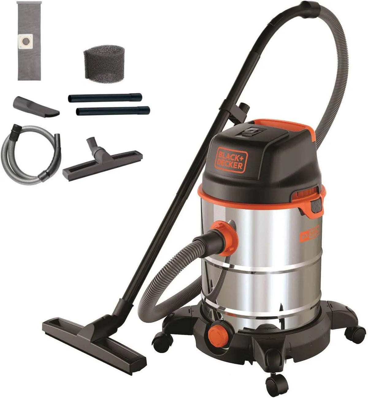 Black+Decker aspirateur BXVC30XDE, puissance 1600 W, capacité 30 litres, Solides et Liquides