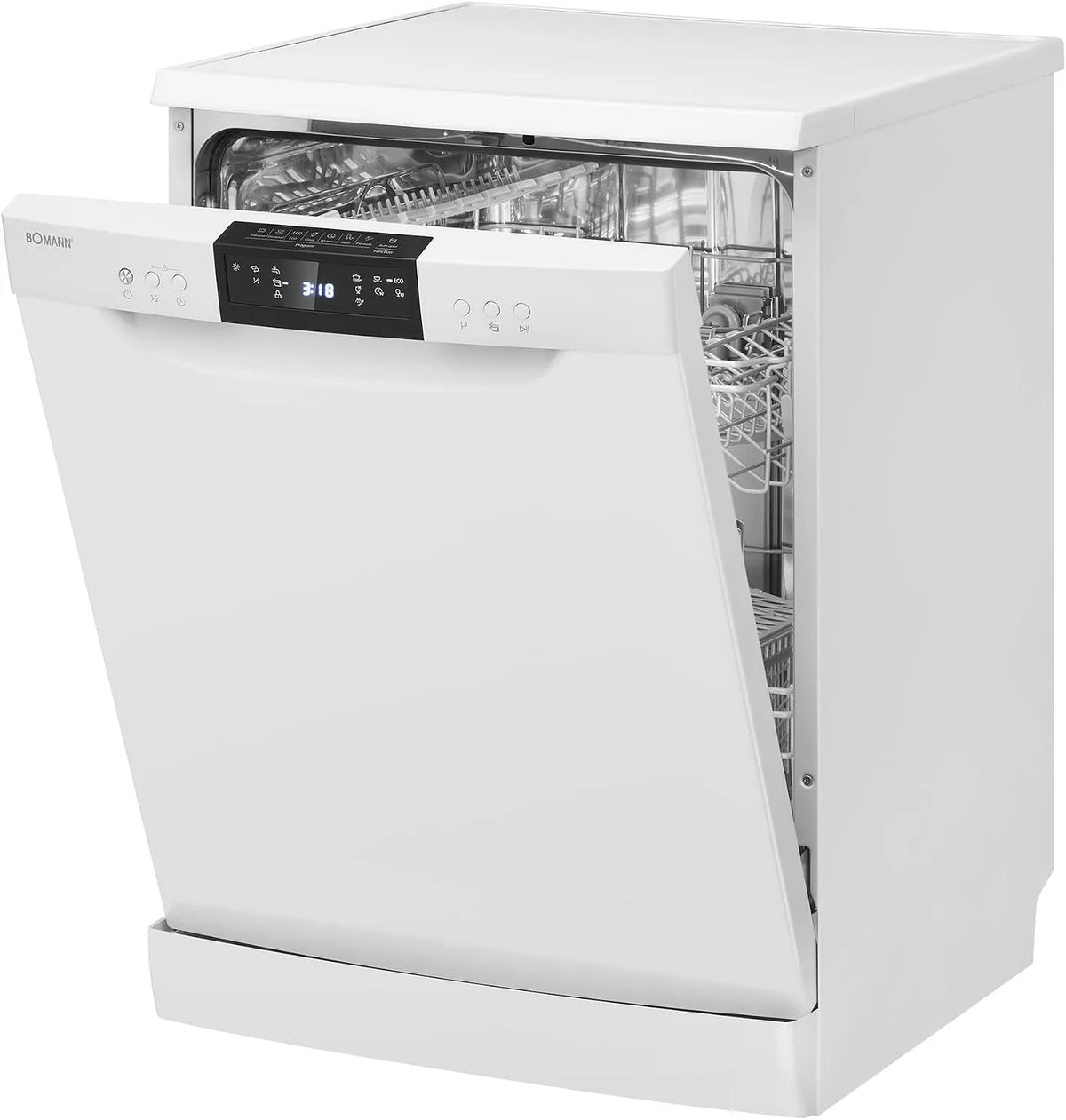Bomann lave-vaisselle GSP7419-14, Encastrable 60 cm Couverts, 47 dB, 7 Programmes, Fonction Ouverture Automatique, Acier Inoxydable, Affichage LED