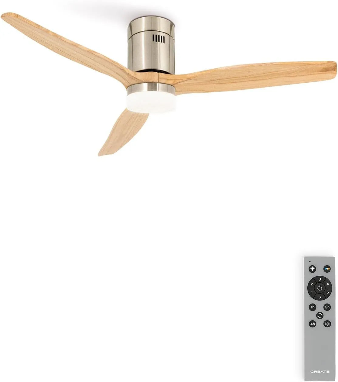 Ventilateur, Ø132 cm, 6 niveaux de vitesse, puissance 40W, 6 niveaux de vitesse, 3 températures de lumière, CREATE, fonction été-hiver, Minuterie