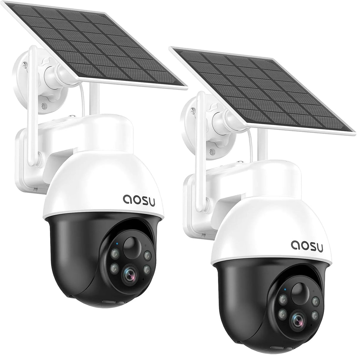 Aosu 3K Caméra Surveillance WiFi Exterieure sans Fil 5MP, 360° PTZ Suivi Automatique Détection IA Personne, Sonore 2 Pièce, Véhicule