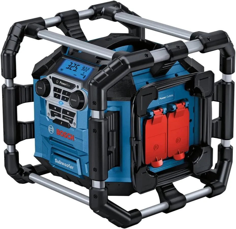 Bosch Professional 18V System radio de chantier sans-fil GPB C 18V-5, 2 piles, réception via Bluetooth, FM et AUX, avec câble AUX, AA