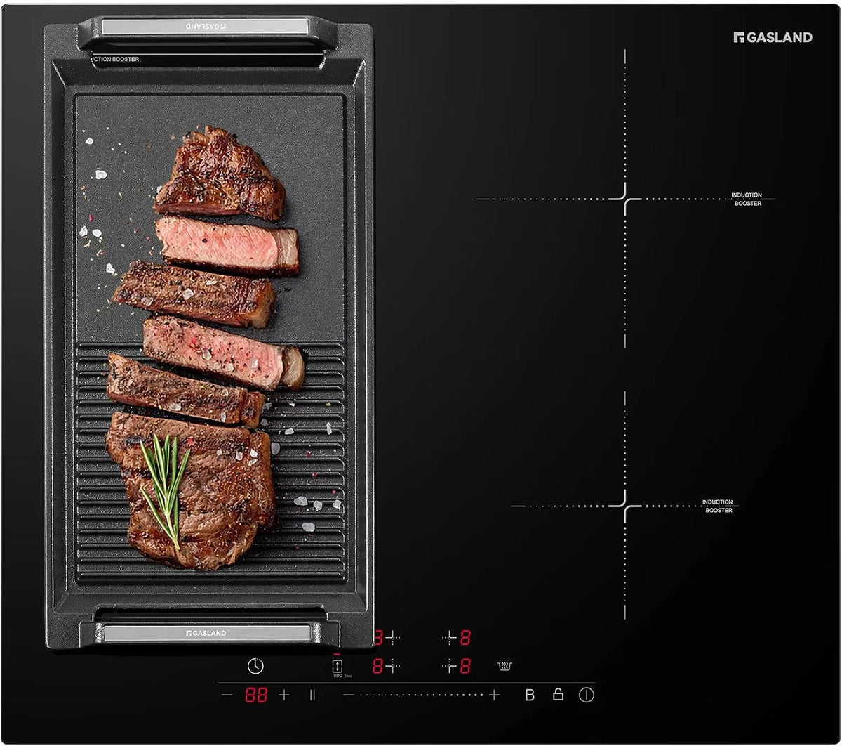 Table de cuisson à induction IH604BF, 4 zones de cuisson à induction encastrables, FlexInduction pour BBQ, Sans poêle à frire, puissance 7000W
