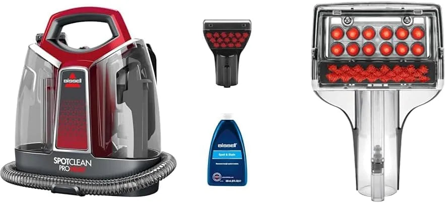 ProHeat Nettoyeur des Taches portatif 2367 BISSELL SpotClean, capacité 2.5 litres, Titane et Rouge + Outil Longue Porté