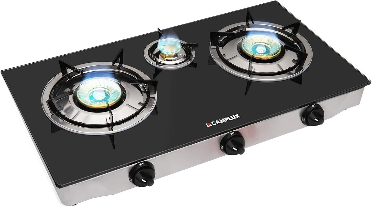 Plaque de cuisson TC03GBEU CAMPLUX Explorer, de Cuisson à Gaz 3 Feux, puissance 6,25 kW, LPG Table de Cuisson pour Camping