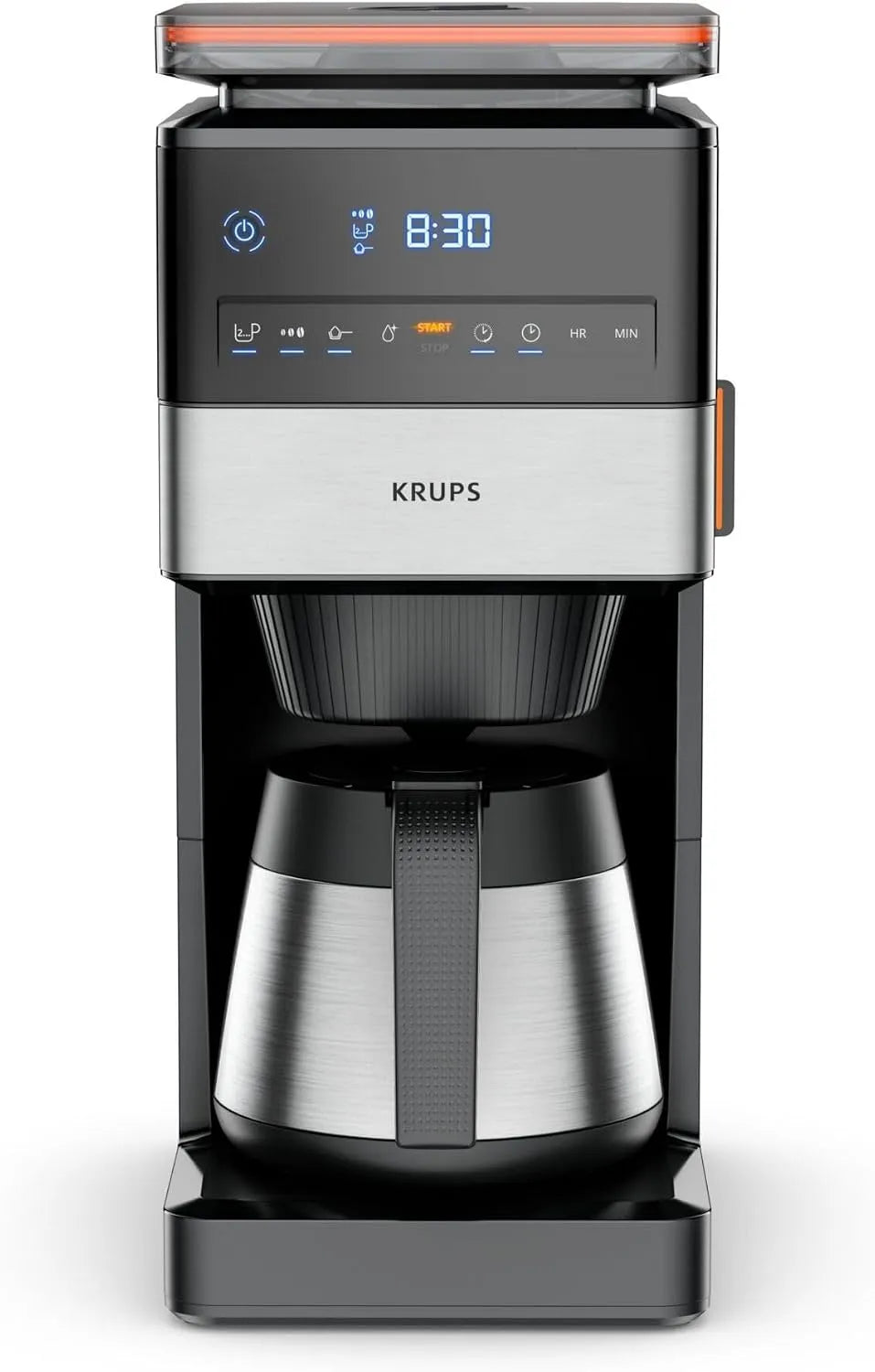 Krups machine à café KT842810, capacité 1,25 l, Grind Aroma XL filtre, broyeur conique amovible, panneau de commande numérique, capacité XL