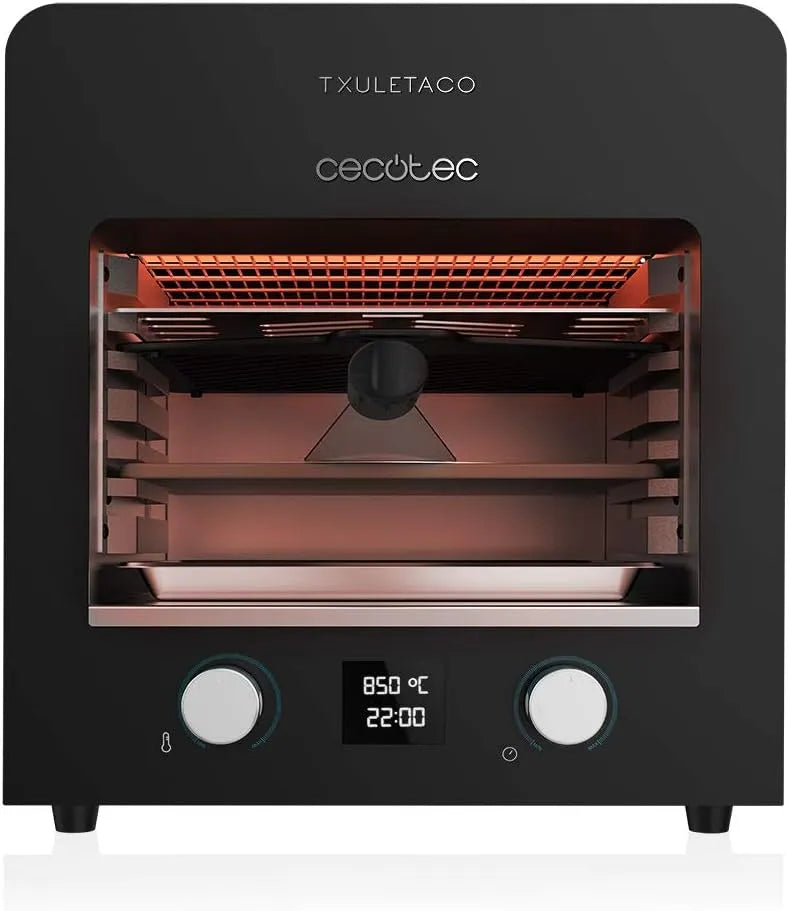 Cecotec gril 8000, Txuletaco Inferno. 2200 W, 850 ºC, 2 plateaux ramasse-graisses, Pierre, Plateau pour cuire des pizzas