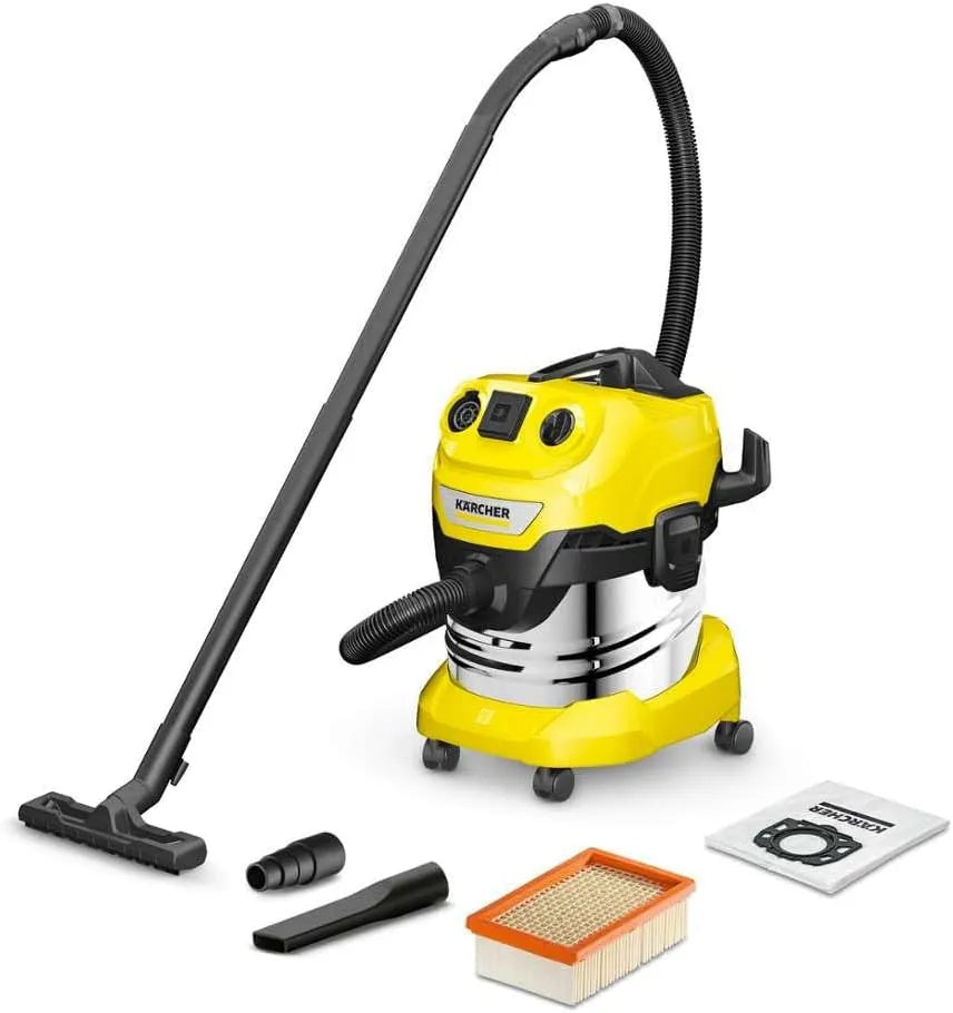 Kärcher aspirateur, Eau et Poussières WD 4 P S V-20/5/22, Puissance: 1000W, Cuve en Inox: 20L, Flexible d'Aspiration: 2,2m, Filtre Plissé Plat