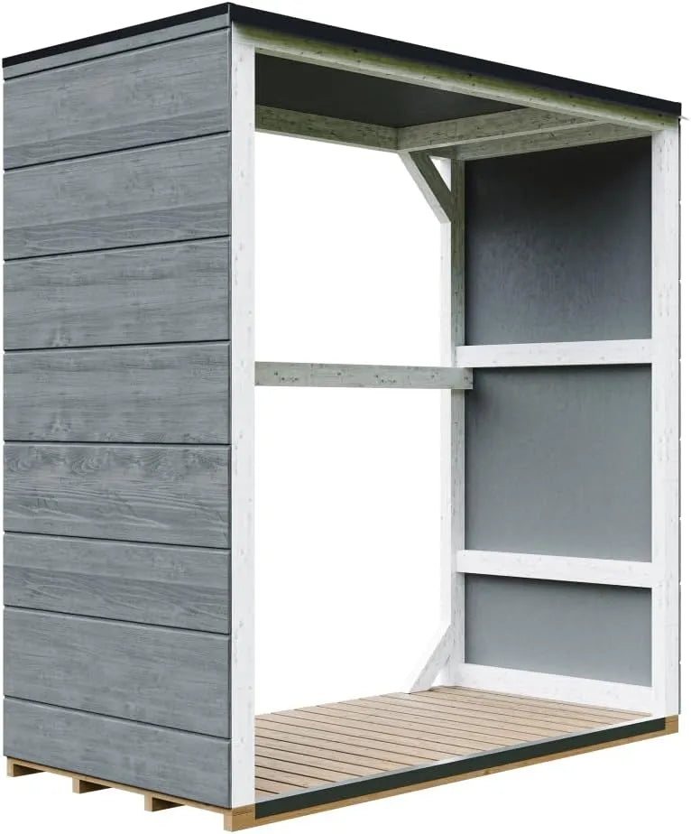 Modèle bûches extérieur ² H159 M980-1-CAVERN Abri à, 75 x 153 x cm, Remise extérieure pour Bois de Chauffage résistante aux intempéries pour Le Jardin
