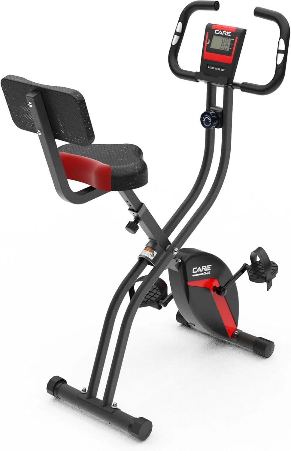 Vélo Care Fitness, d'Appartement Pliable, 7 Fonctions, 10 Niveaux de Résistance, Freinage Magnétique, Pédales Lestées & Sanglés pour un bon Maintien