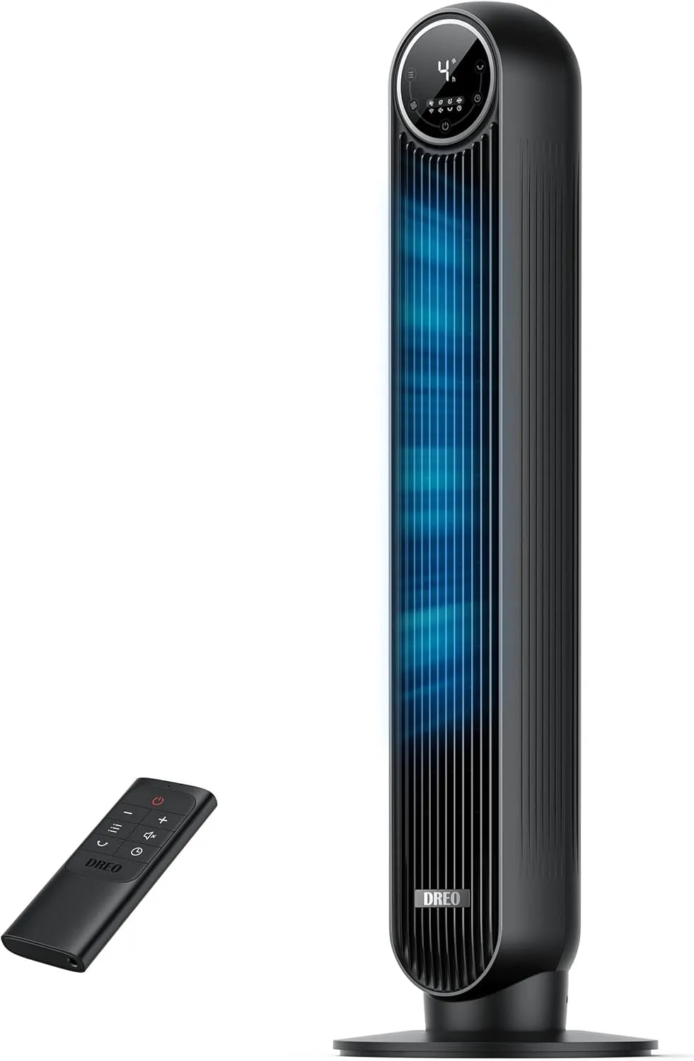 Ventilateur, DREO 20dB colonne silencieux, 92 cm de haut, Vitesse 7,6 m, 4 modes, 4 niveaux de vitesse, Oscillant à 90° ventilateurs tour pour chambre