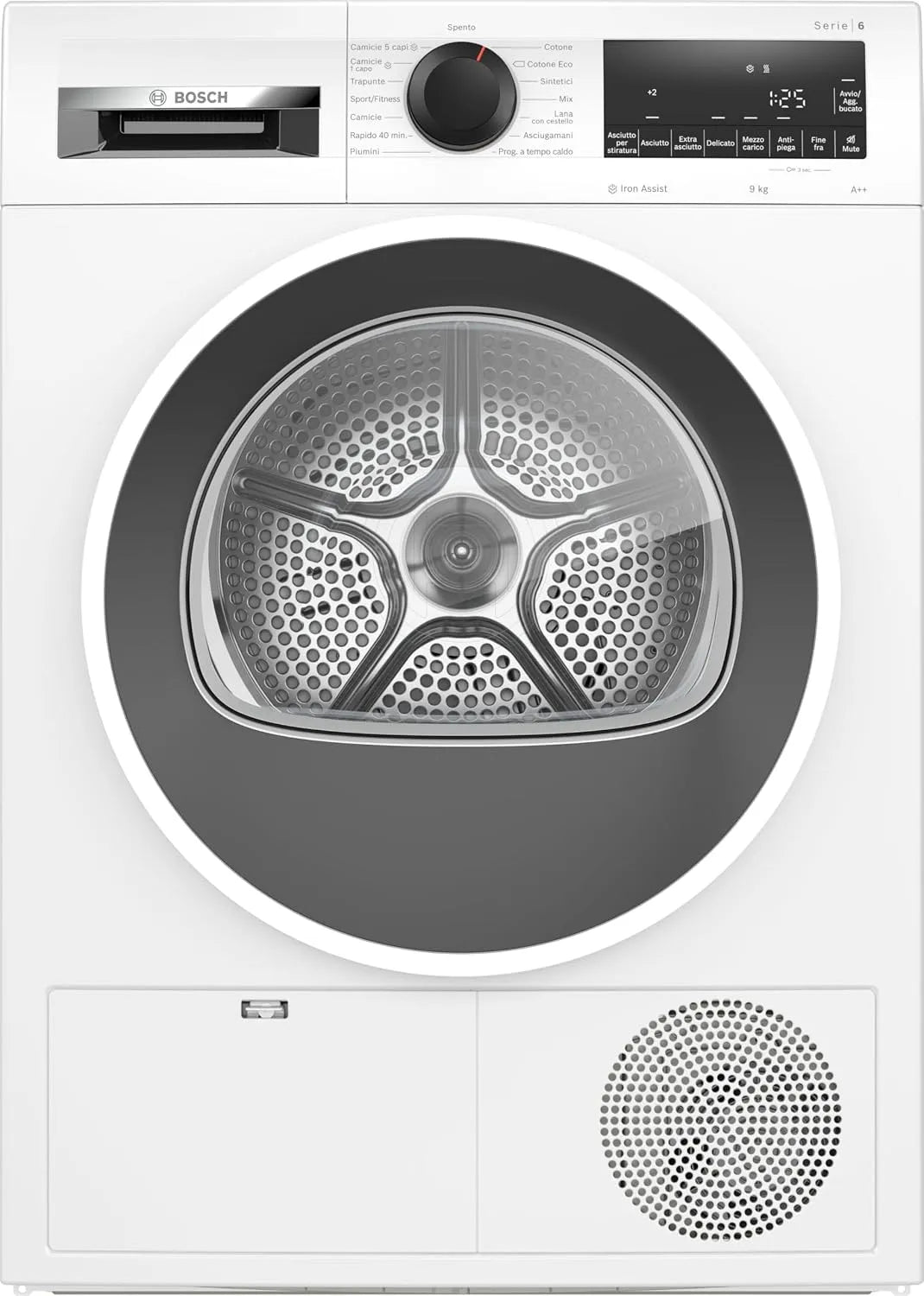 Bosch sèche-linge WQG241A5IT, Série 6 pompe à chaleur, capacité 9 kg, EasyClean: filtre à peluches, programme rapide, panier à laine, Auro Dry