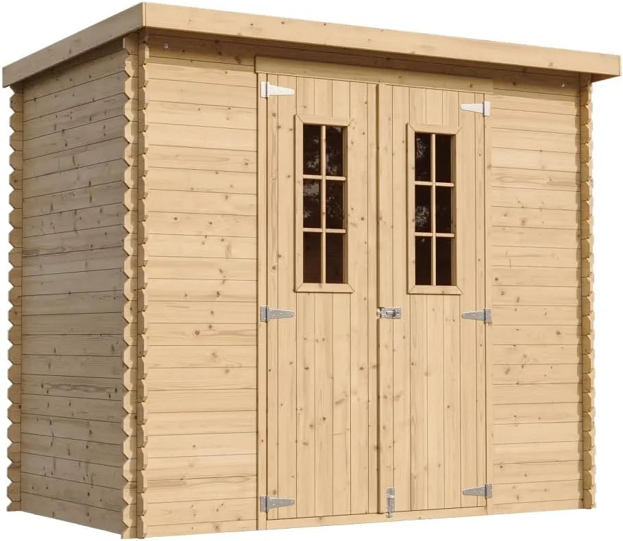 Abri de jardin l239xL142xH200cm/2.63 M310, en Bois, Stockage extérieur l239xL142xH200cm, Modèle l239xL142xH200cm, Local à vélos, Petit abri à Outils