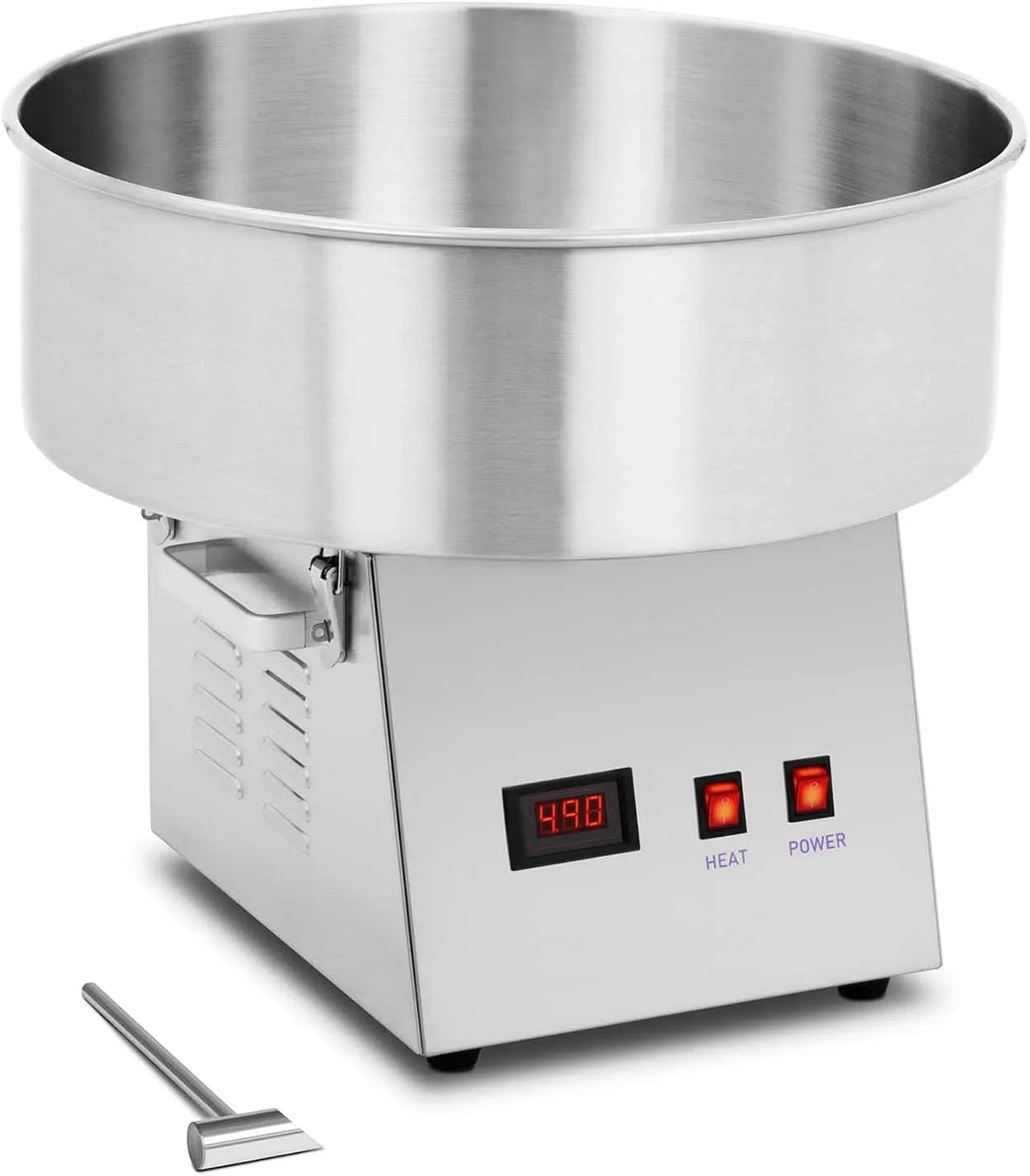 Modèle Machine À Barbe À Papa Professionnelle RCZK-1080 Royal Catering, Cuve Ø 52 cm, 18 g, Inox, 60 s, Voltmètre à 3 Chiffres