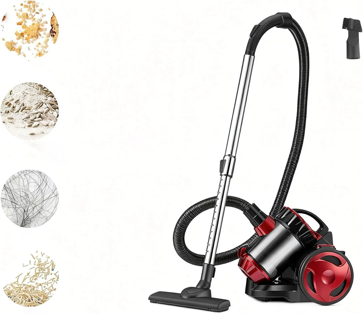 Aspirateur, 4,5m Câble Long, traîneau sans Sac 2000W, Canapés et Voiture, Puissant pour Sols, Tapis
