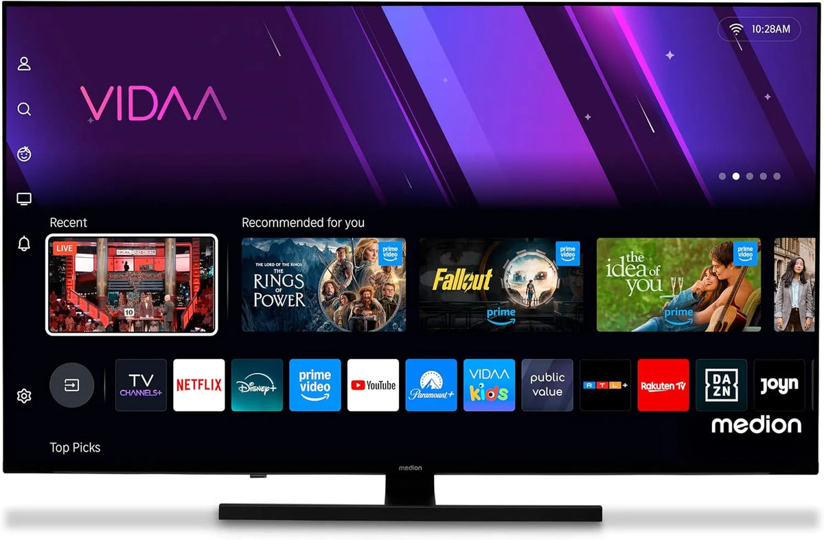 Smart TV 850600, largeur 125,7 cm, Dolby Vision HDR, Prime Video, DAZN, DTS X, PVR, MD, MEDION TV 50 Pouces 4K