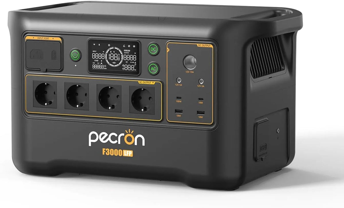 Station électrique portable F3000LFP LiFePO4, 3072Wh générateur solaire, 4 prises AC 3600W, modèle 3600W, portable Pecron