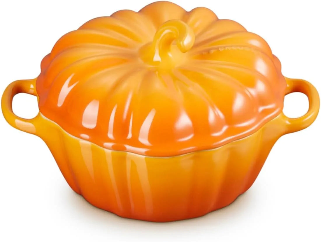 Cocotte Le Creuset Petite, capacité 355 ml, en céramique en forme de citrouille, kaki