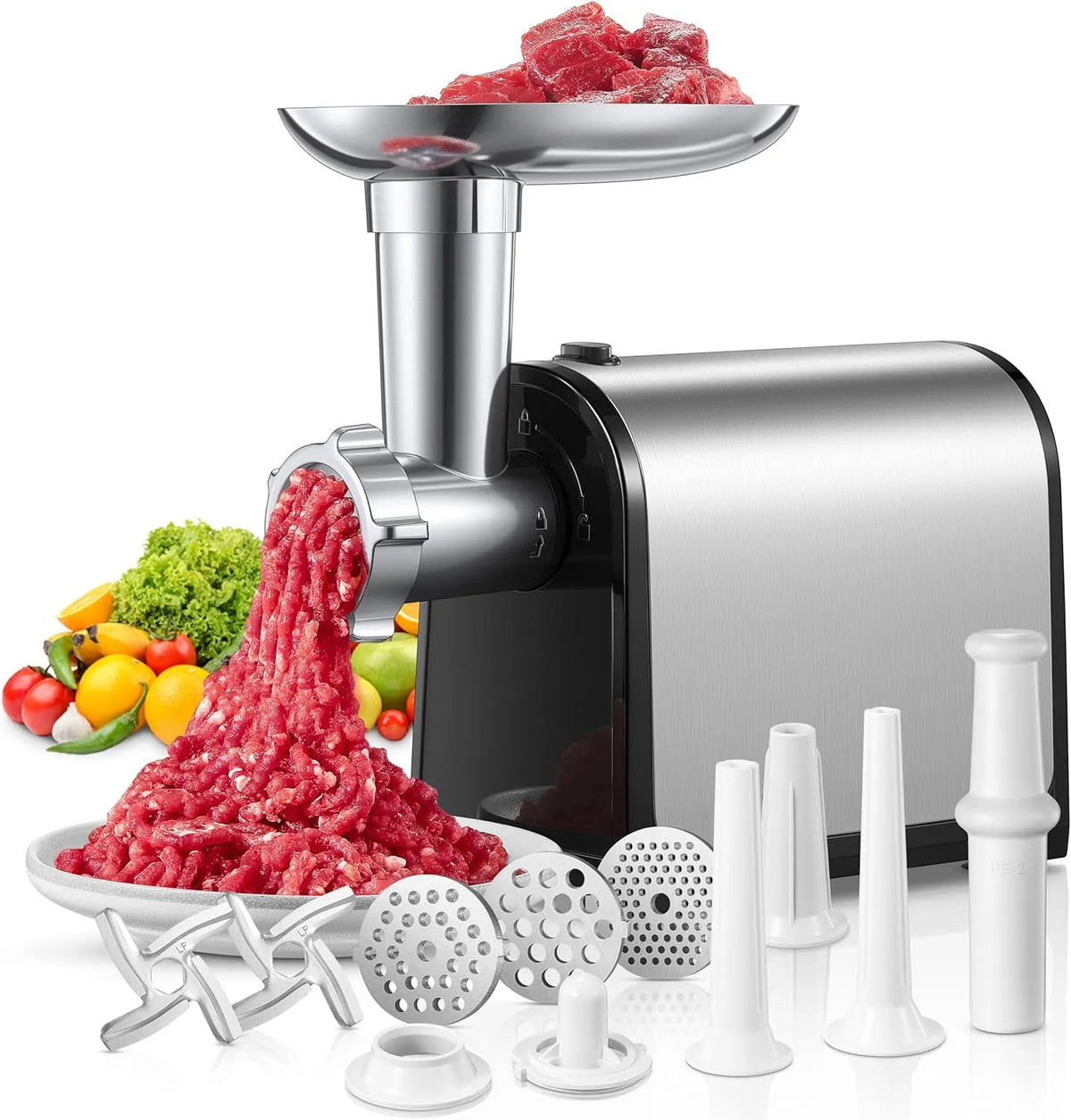 3 en 1 Hachoir à Viande Électrique Professionnel, puissance 2000W Max