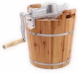 Sorbetières électrique, Machine à Crème Glacée Manuelle en Bois, Style Traditionnel, avec Manivelle
