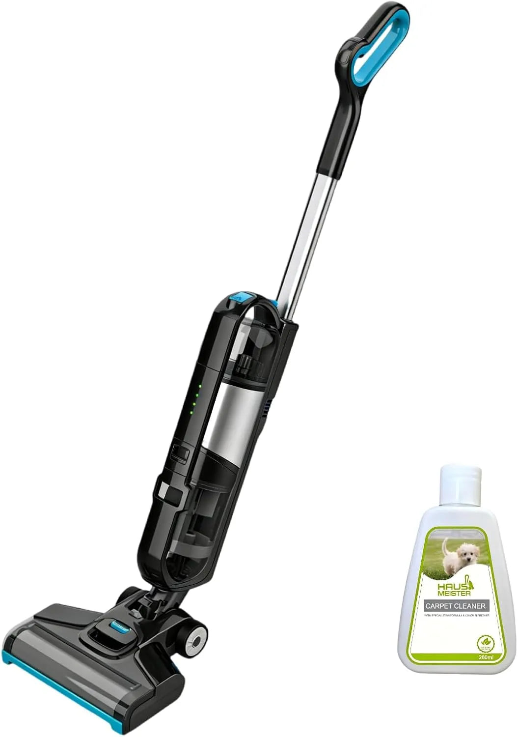 Aspirateur, Hausmeister Hydroflex Go Nettoyeur de sol sans fil, design léger, balai d humide et sec tout-en-un avec solution de nettoyage