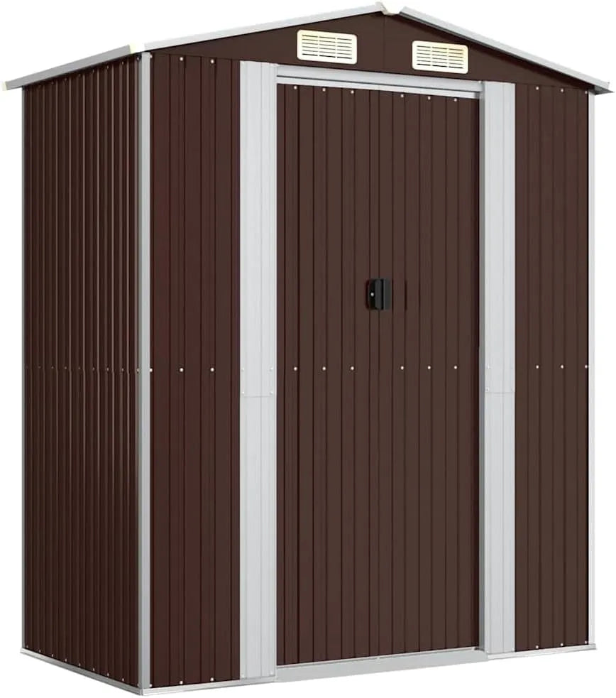 Abri de jardin vidaXL, Marron foncé 192x108x223 cm Acier galvanisé
