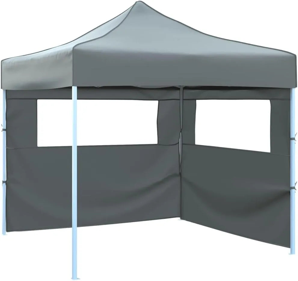 3 x Tonnelle pliante, dimensions 291 x 291 x 315 cm, Tente de réception pop-up en acier avec 2 parois latérales, Anthracite, Robuste, Pour jardin