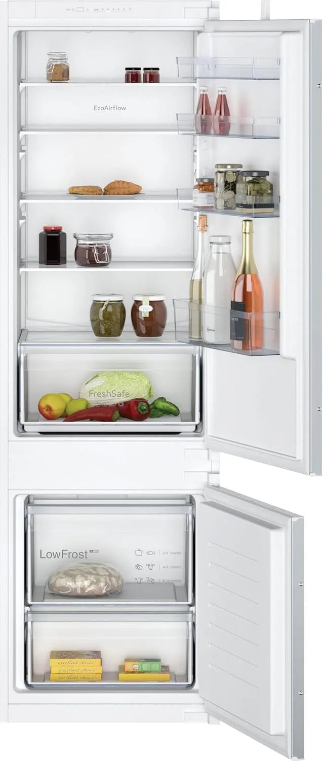 Neff modèle, N 30 Einbau Kühl-Gefrierkombination KI5871SE0, 54,1 cm breit, capacité 270 L, Schlepptürtechnik, Eco Air Flow, LED Beleuchtung