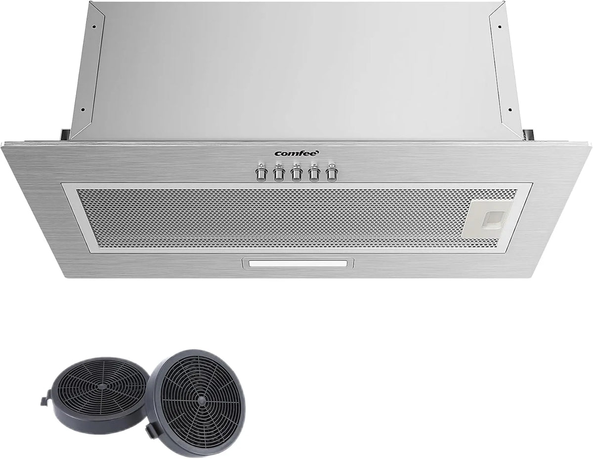 Comfee hotte aspirante BIHT17SS-52, 3 niveaux de vitesse, largeur 52 cm, avec filtre en aluminium à 5 couches, 3 niveaux de vitesse, ' encastrable