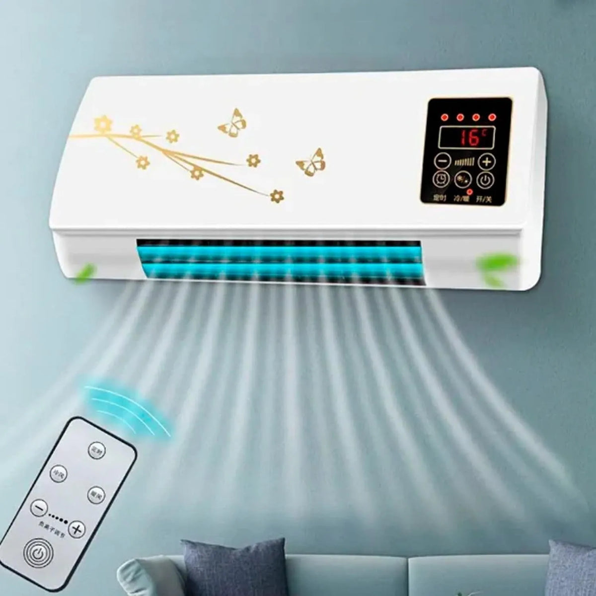 Climatiseur, Mini Aire Acondicionado Portatil, unité AC télécommande incluse et synchronisation intelligente, mural, climatisation portable