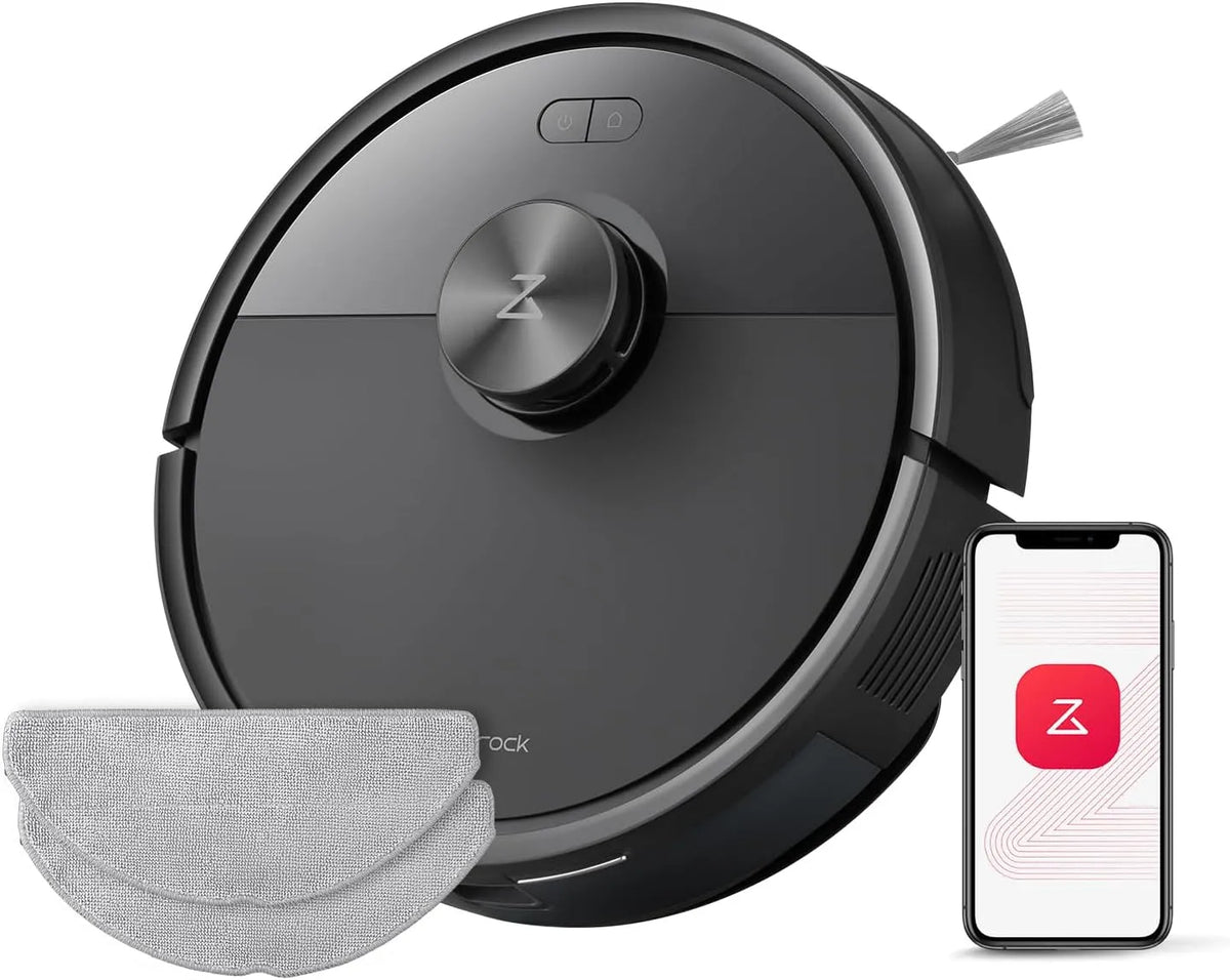 Roborock aspirateur robot, Double Conception Anti-Enchevêtrement, Navigation avec LiDAR Précis, finition noire, Q7 M5 Set Laveur 10 000 Pa, APP