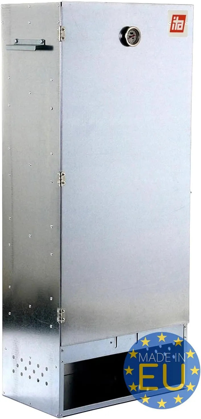 Fumoir 7004 ITA, dimensions 111x29x47 cm, Armoire de fumage avec thermomètre et accessoires, Métal galvanisé, Résistant à la corrosion, Durable