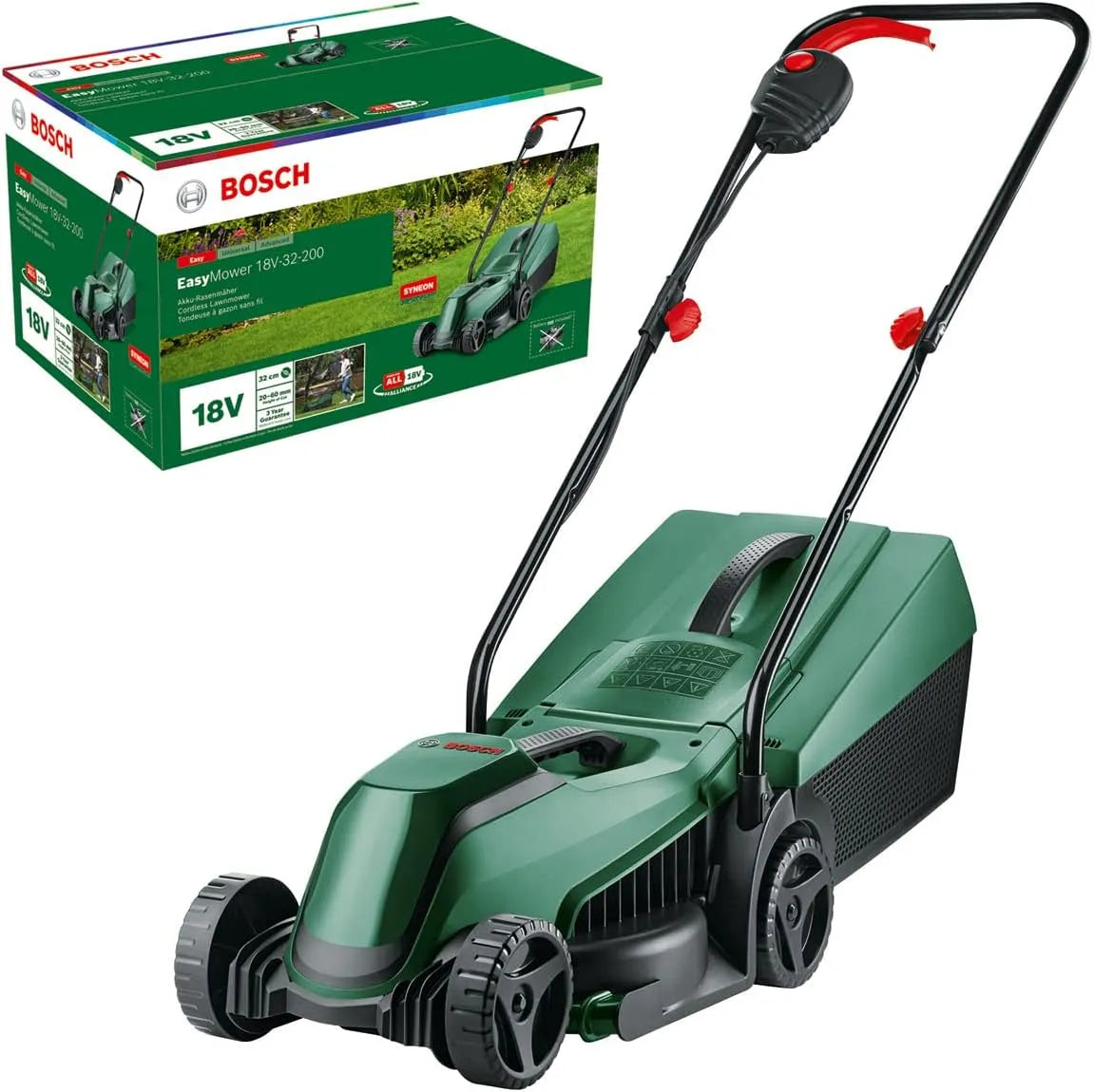 Bosch tondeuse 18V-32-200, système 18 V, diamètre de coupe: 32 cm, sans fil, EasyMower, livré dans un carton sans batterie