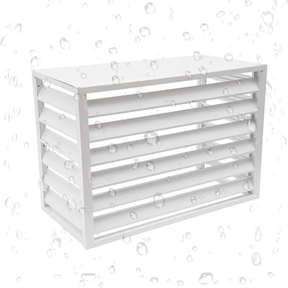 Climatiseur Couverture de, en Aluminium Couvercle Extérieur Caché Résistant Aux Intempéries Clôture D'intimité, pour Intérieur et Extérieur, White