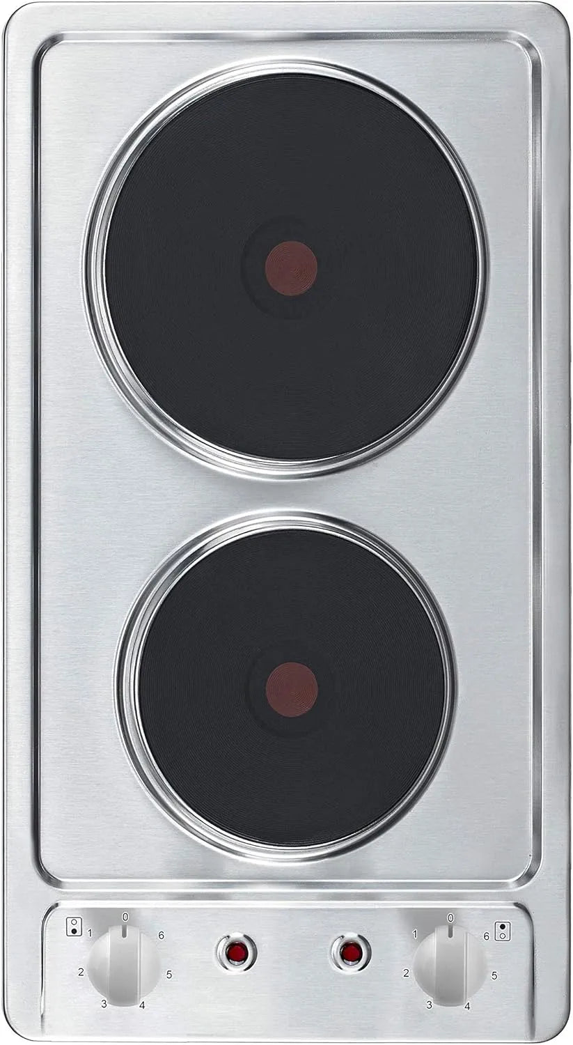 Respekta plaque de cuisson 9111EN, 2 de cuisson electrique encastrables avec prise, Domino Tables de cuisson inox, Plan de cuisson, KM, largeur 29 cm