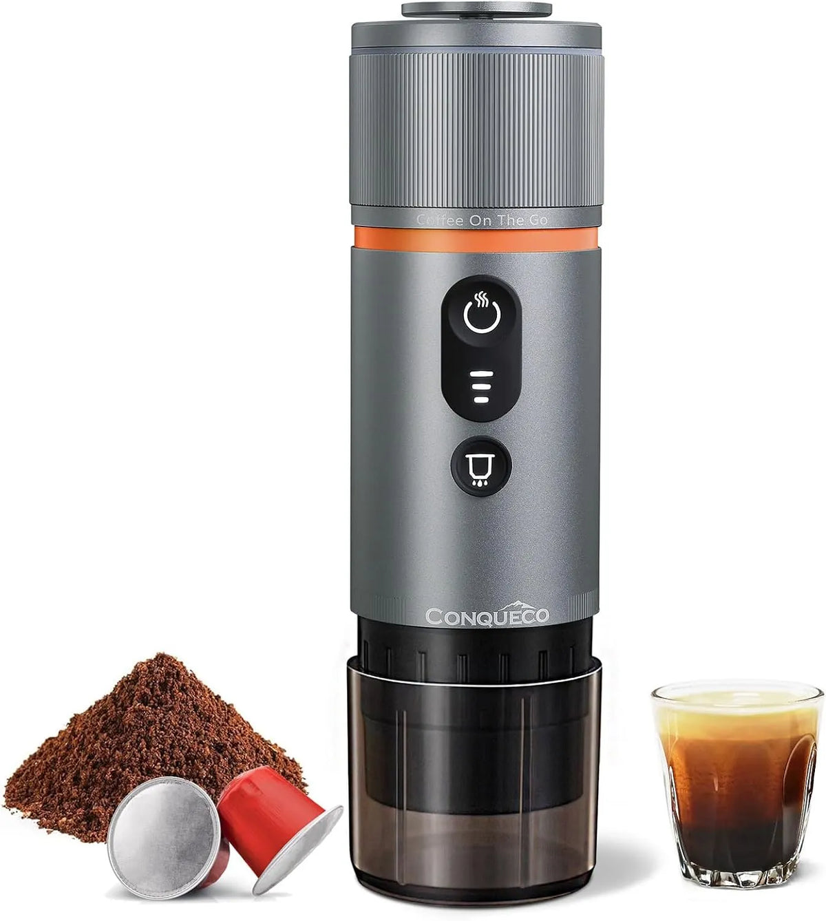 Nespresso cafetière, CONQUECO Machine à Cafe Portable, pour 12V Voiture et le Camping, à Expresso Chauffage Électrique de Voyage