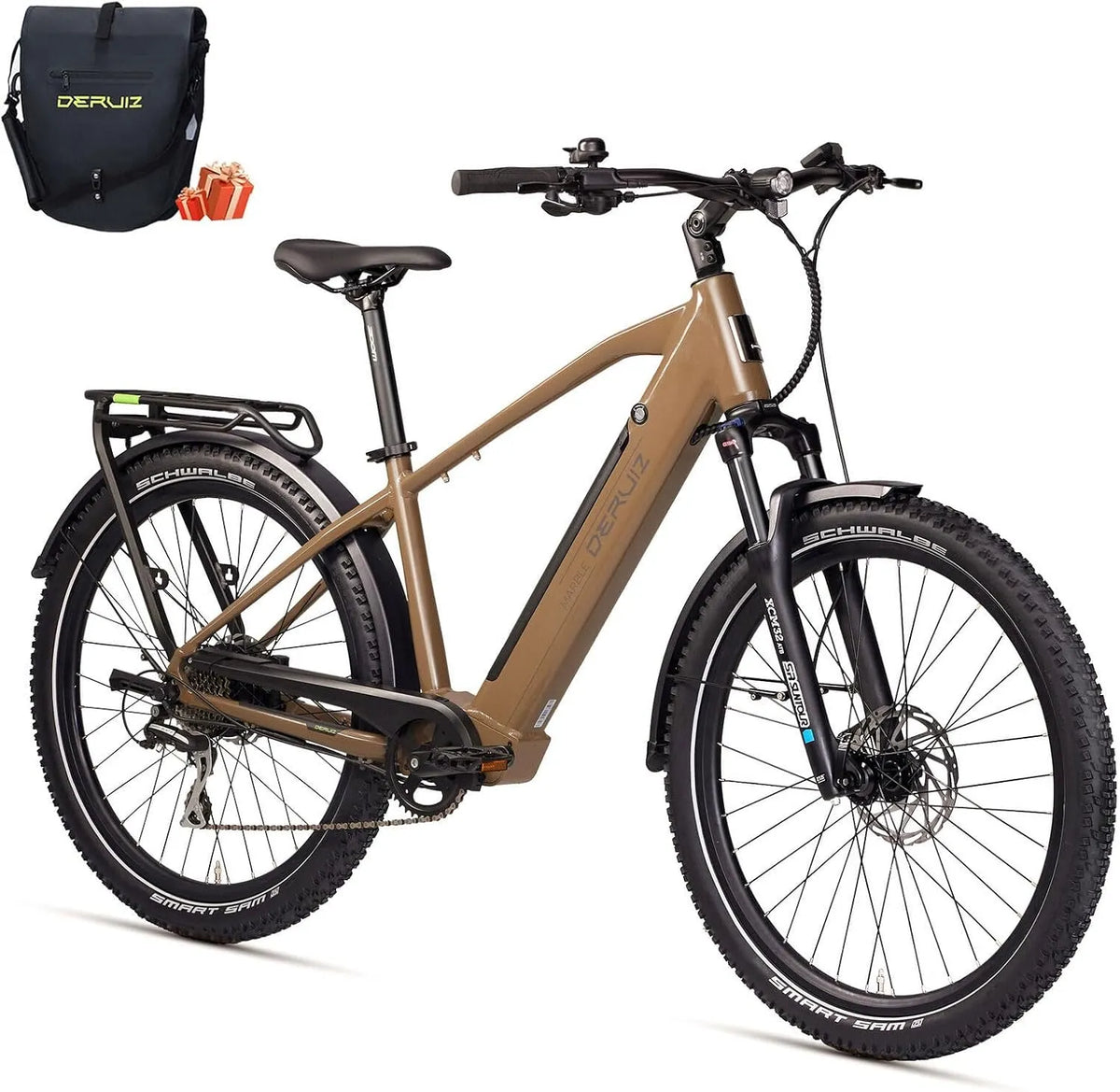 Vélo électrique DERUIZ Marble SUV, 27,5' avec batterie 644 Wh, max. 150 km, dérailleur 8 niveaux de vitesse, capteur de couple, freins hydrauliques