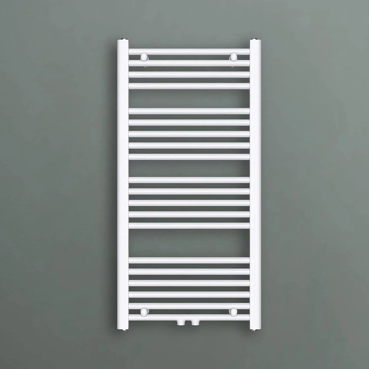 Radiateur Mai & Mai, à Eau Chaude Mural Chauffage Central 100x50cm Sèche-Serviettes finition blanche en Acier Inoxydable