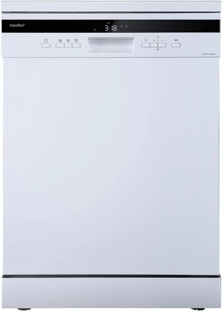 Comfee lave-vaisselle FD1435E-X, 44 dB, grand écran LED, fonctionnalité demi-charge, finition blanche, pose libre ' pour 14 couverts, grand format