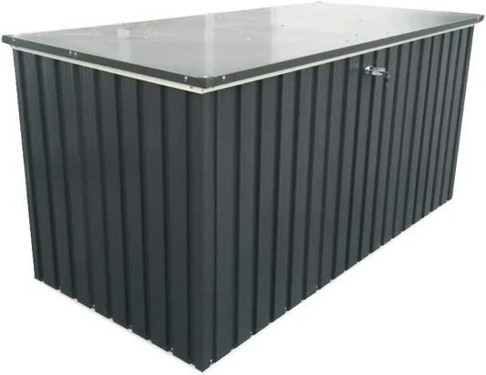 Coffre-fort, C de Rangement de jardin en métal avec vérin à gaz hydraulique, Boîte de rangement coussins, Duramax DH 1.9, 1450 L, anthracite