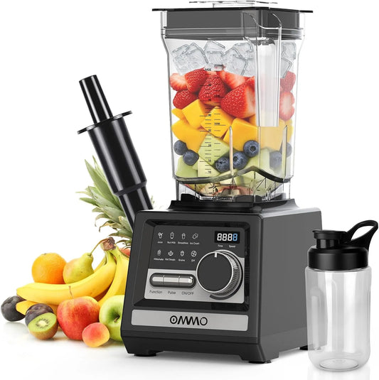 Mixeur, OMMO 2L Blender Professionnel, puissance 1800W Smoothie Mixer avec 9 Contrôles de Vitesse Pour la Glace Pilée, Shakes, Sans BPA