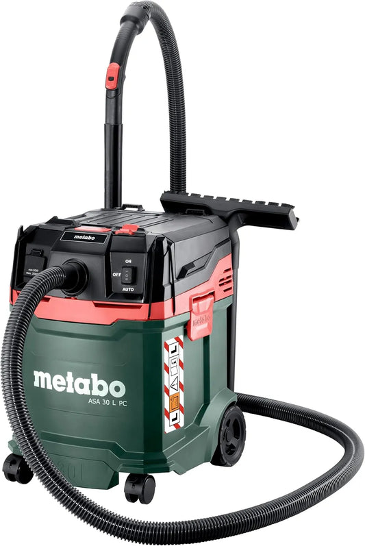 Metabo aspirateur ASA 30 L 602086000, Longueur de câble 5,5 m, PC Universel, Eau et poussières avec décolmatage du Filtre intégré
